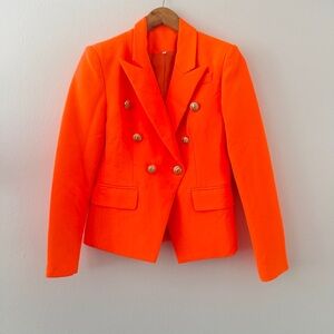 Bright Neon Orange Blazer Jacket
